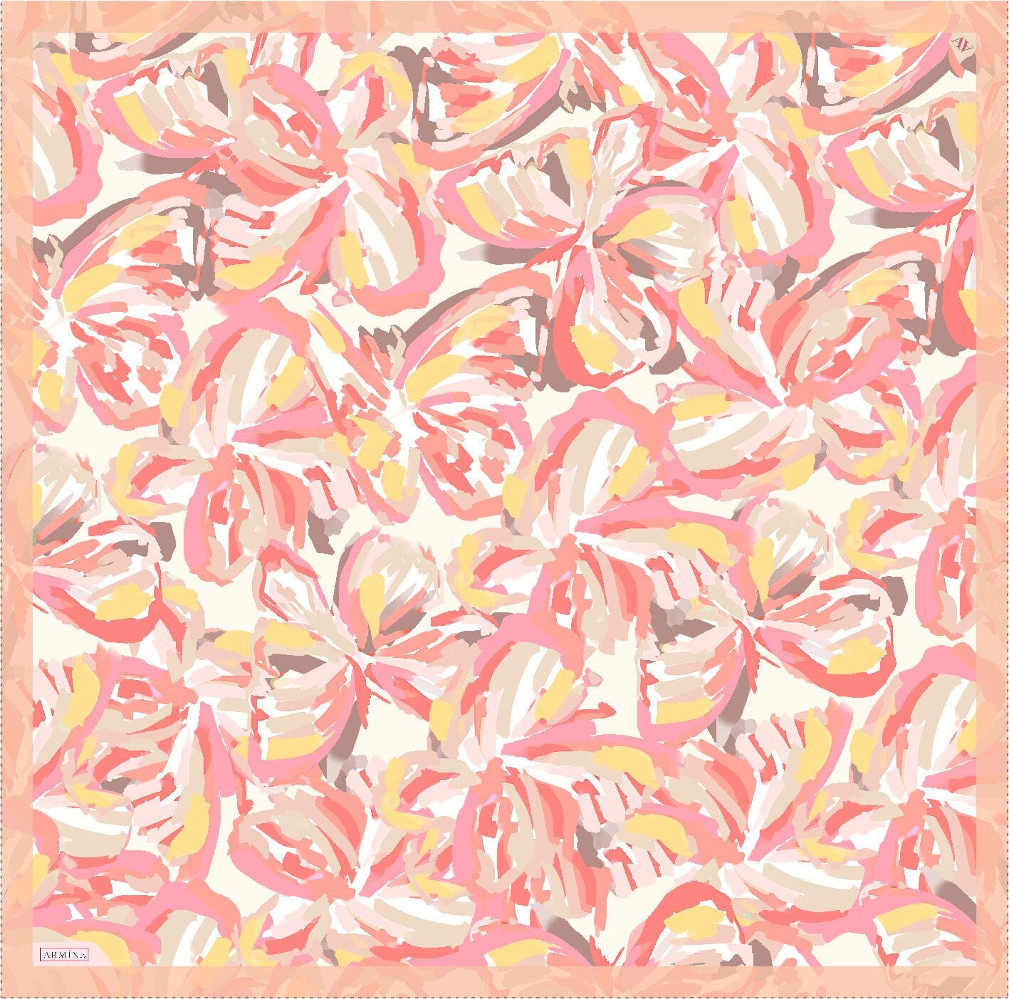 Armine Asher Floral Silk Scarf #50 Silk Scarves Armine