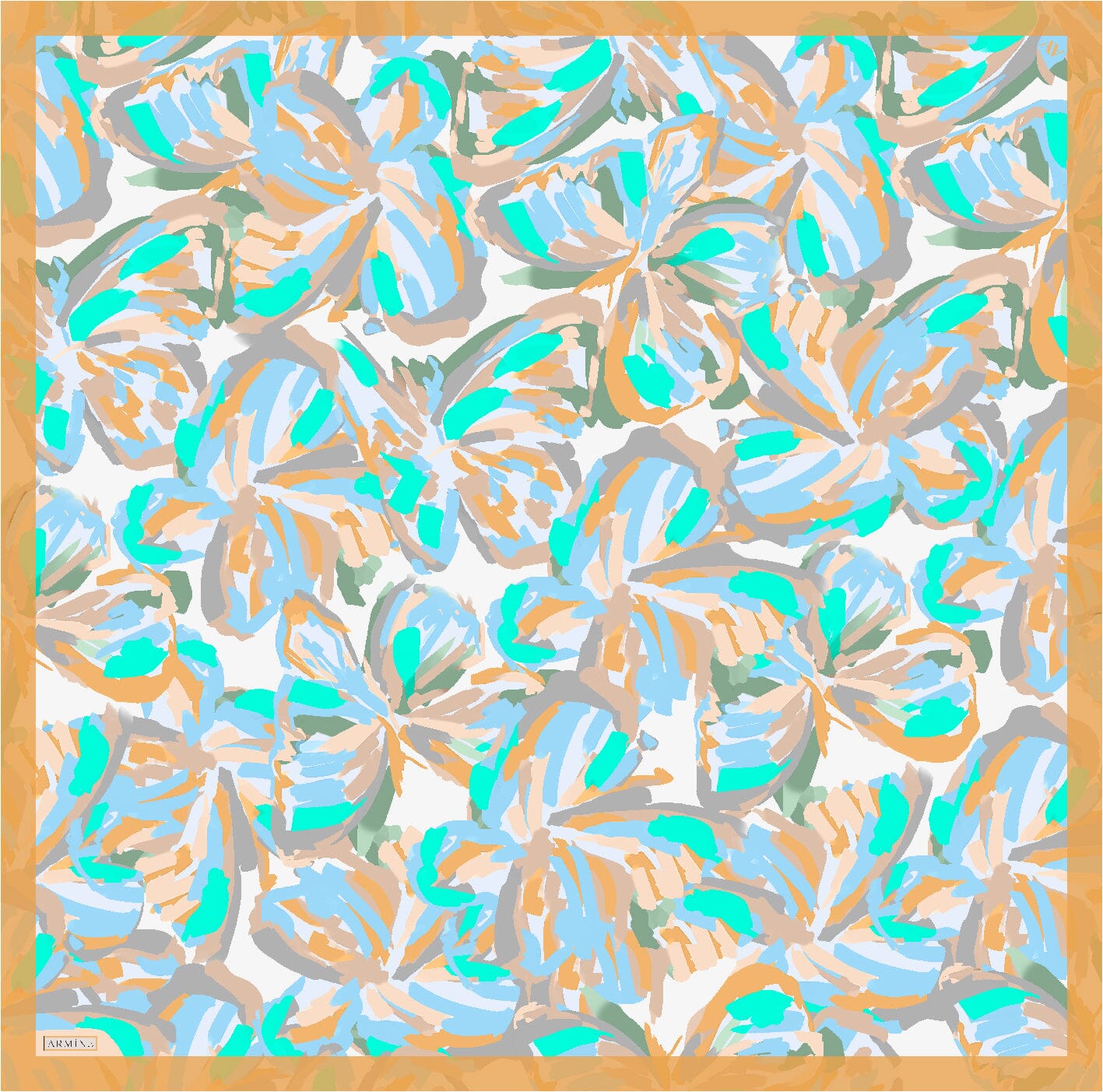 Armine Asher Floral Silk Scarf #51 Silk Scarves Armine