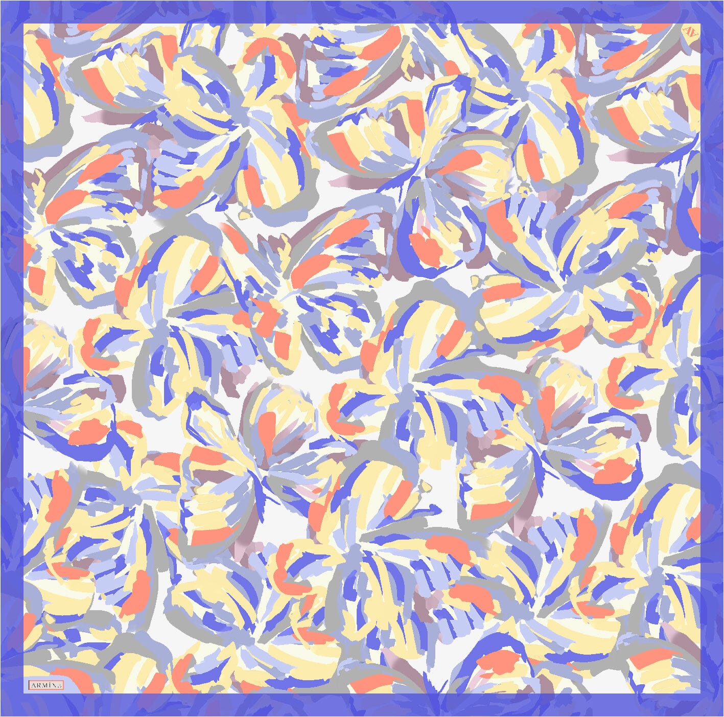 Armine Asher Floral Silk Scarf #52 Silk Scarves Armine