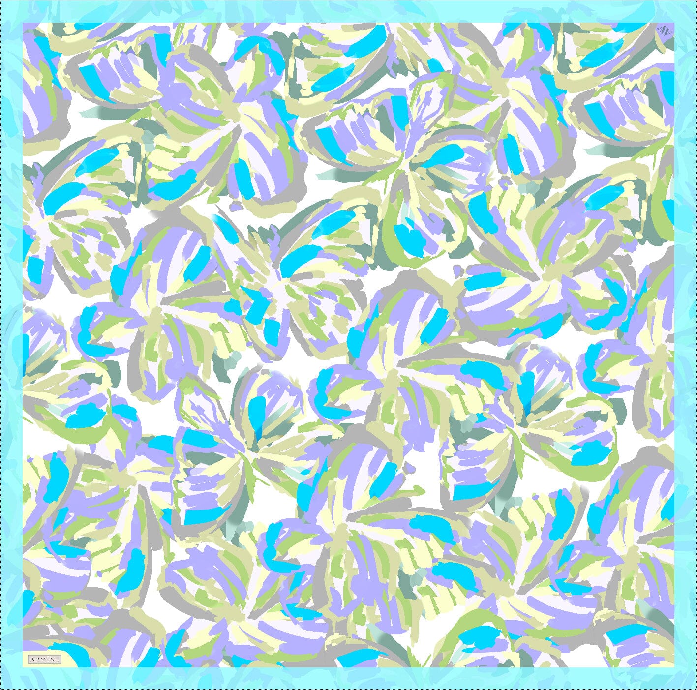 Armine Asher Floral Silk Scarf #53 Silk Scarves Armine