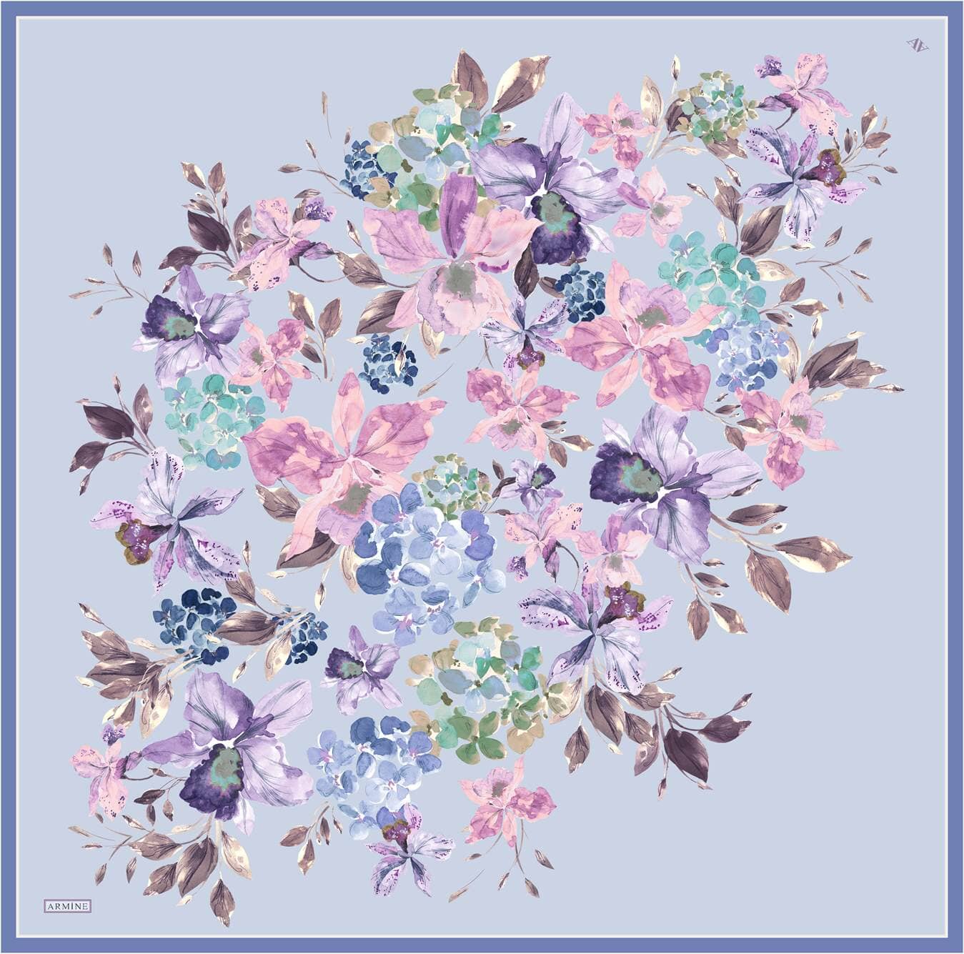 Armine Fior Floral Silk Scarf