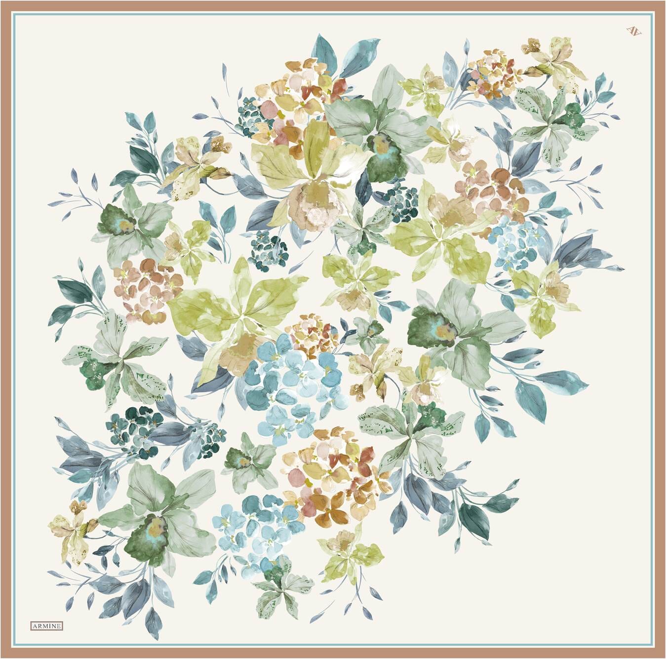 Armine Fior Floral Silk Scarf