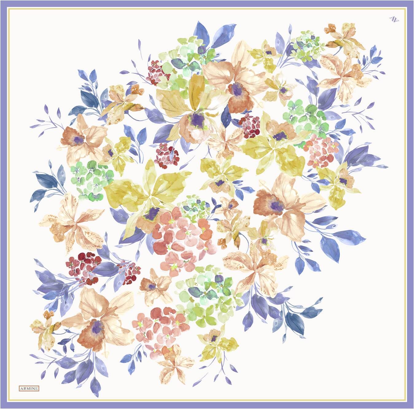 Armine Fior Floral Silk Scarf
