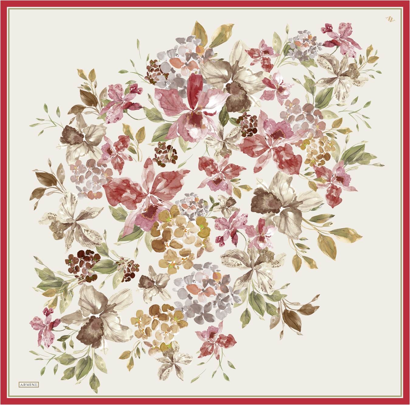 Armine Fior Floral Silk Scarf