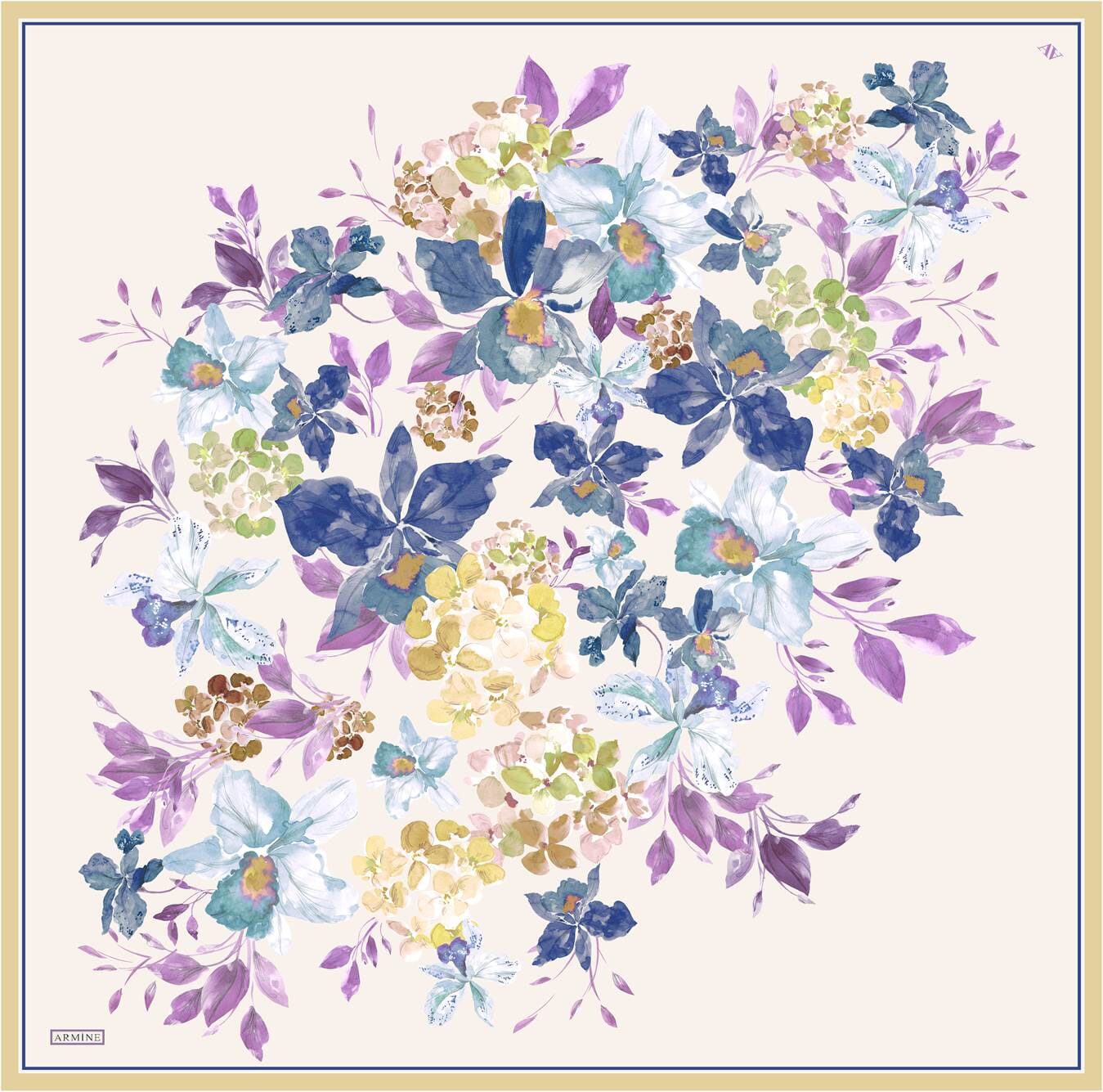 Armine Fior Floral Silk Scarf