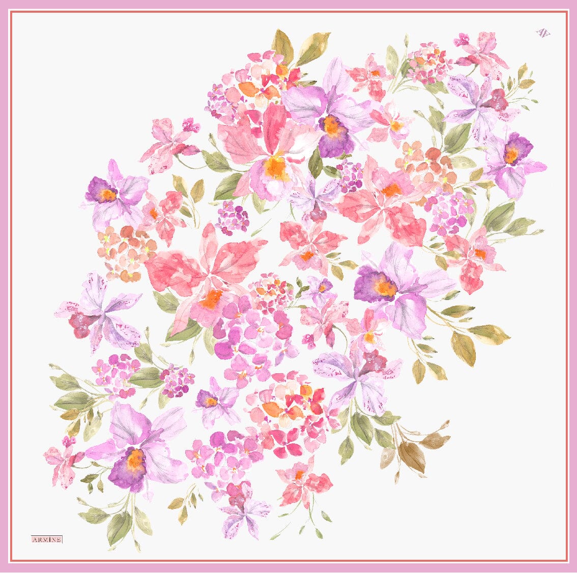 Armine Fior Floral Silk Scarf