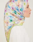 Armine Hydrangea Print Silk Scarf