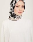 Armine Noir Floral Silk Scarf Silk Scarves Armine
