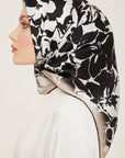 Armine Noir Floral Silk Scarf Silk Scarves Armine
