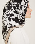 Armine Noir Floral Silk Scarf Silk Scarves Armine