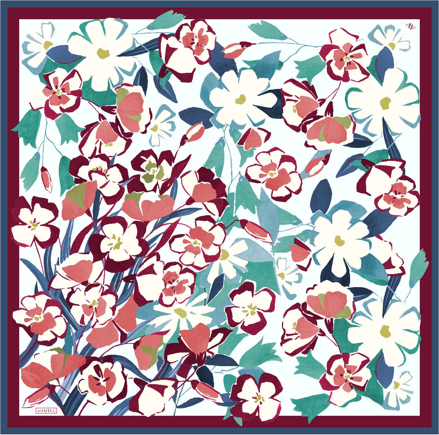 Armine Savannah Floral Silk Scarf