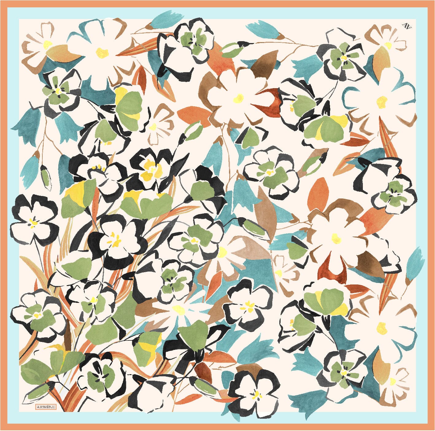 Armine Savannah Floral Silk Scarf