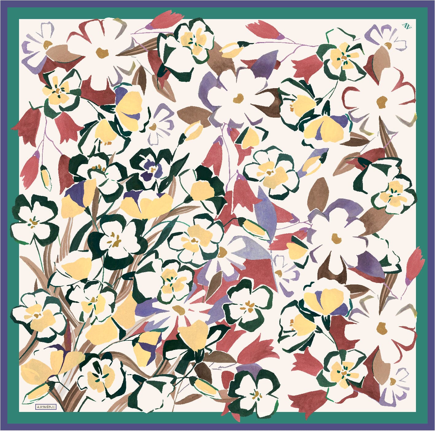Armine Savannah Floral Silk Scarf