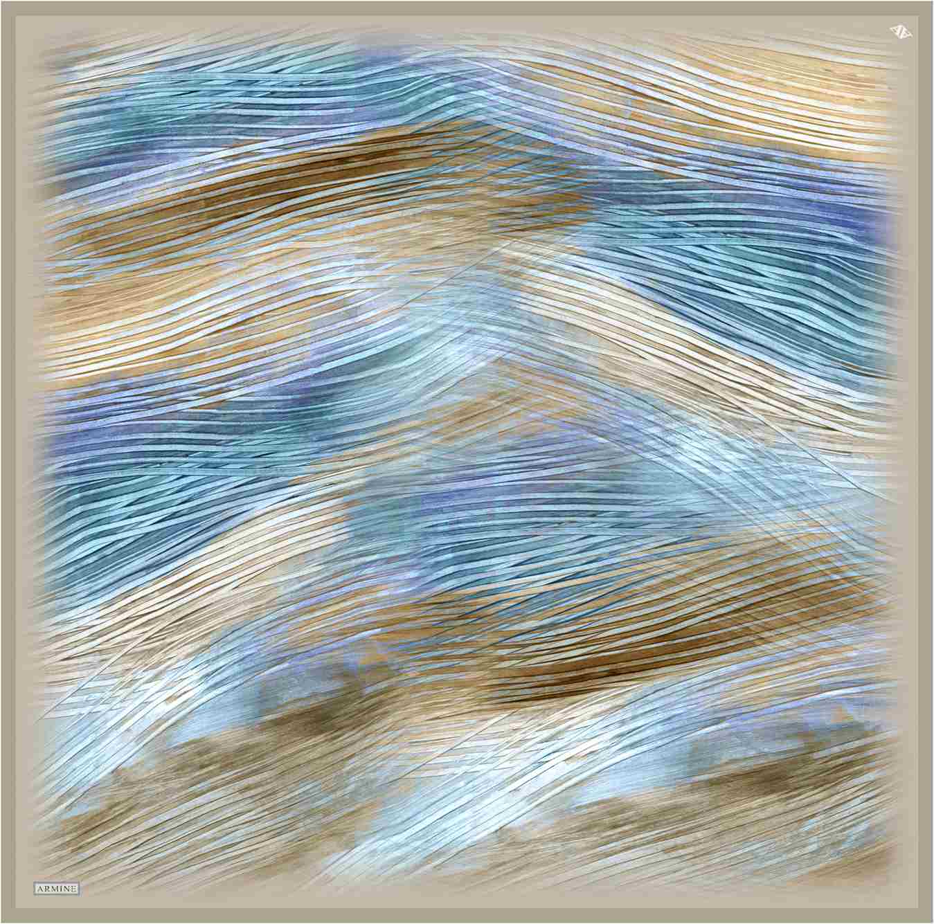Armine Aquarius Abstract Silk Scarf #4 Silk Scarves Armine 
