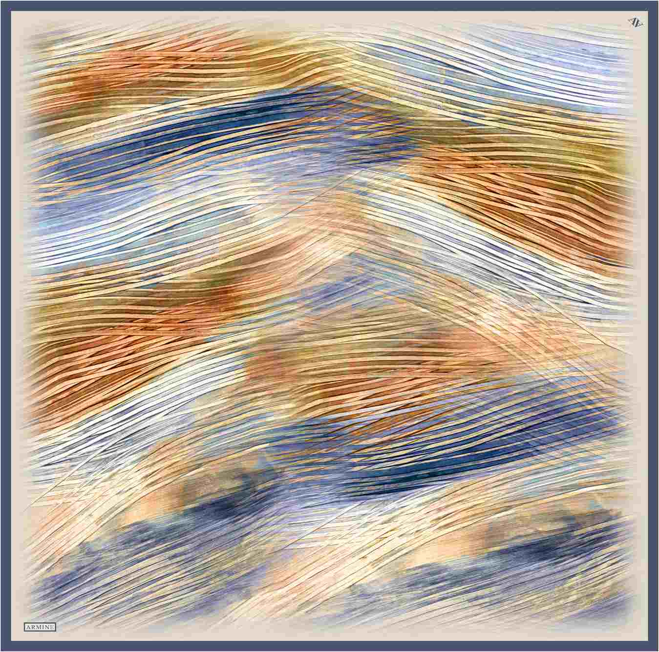 Armine Aquarius Abstract Silk Scarf #82 Silk Scarves Armine 