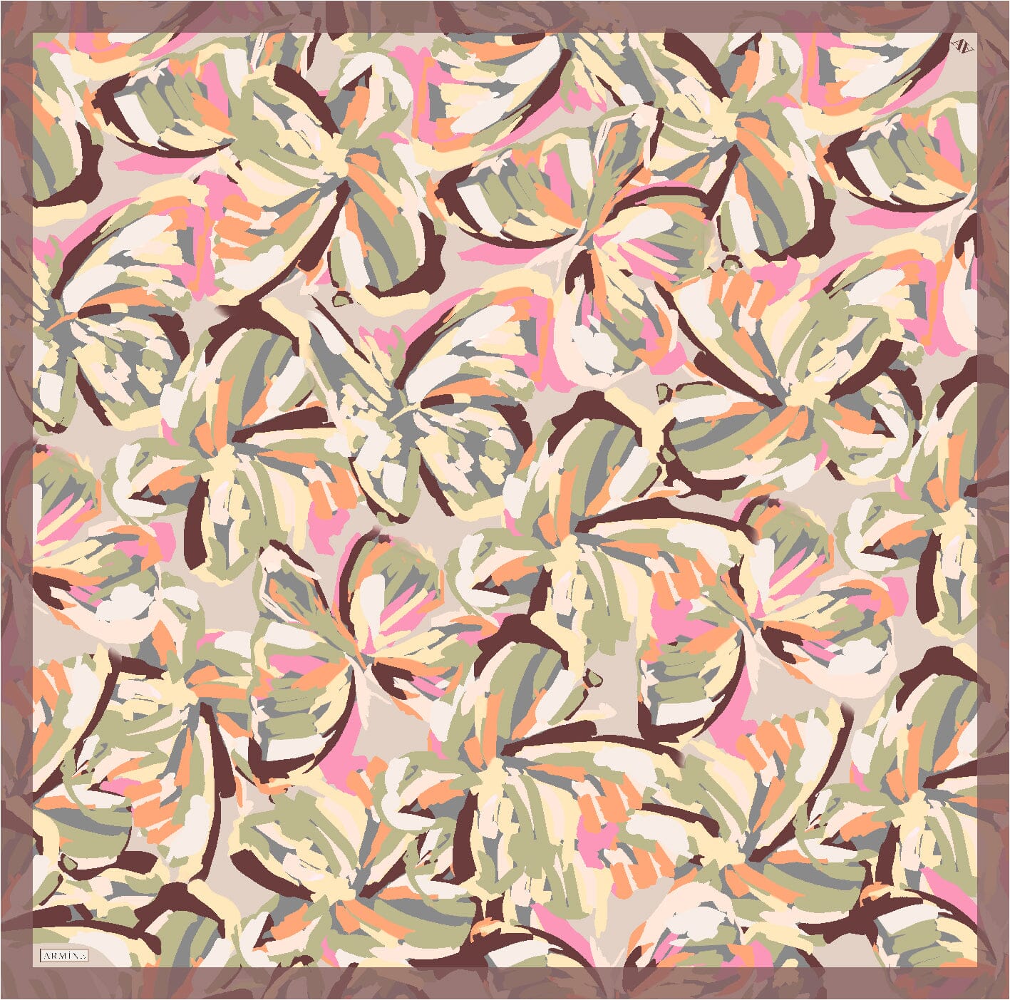 Armine Asher Floral Silk Scarf #80 Silk Scarves Armine 