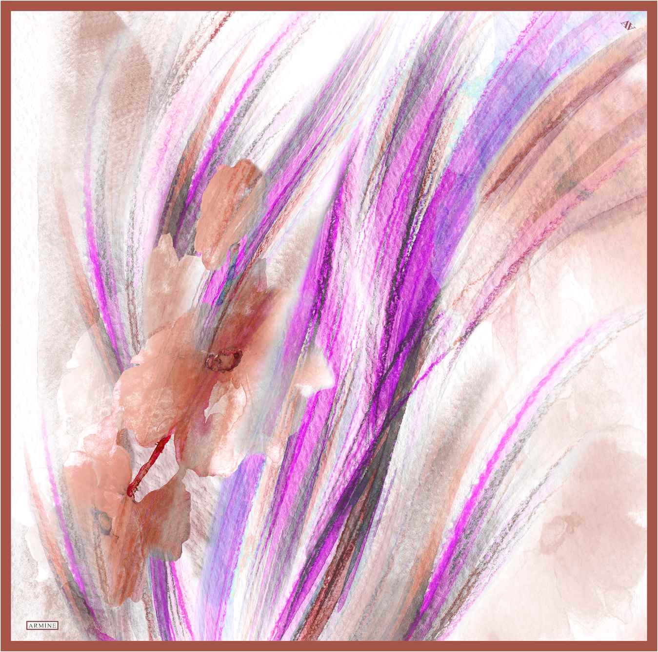 Armine Debussy Abstract Silk Scarf #52 Silk Scarves Armine 