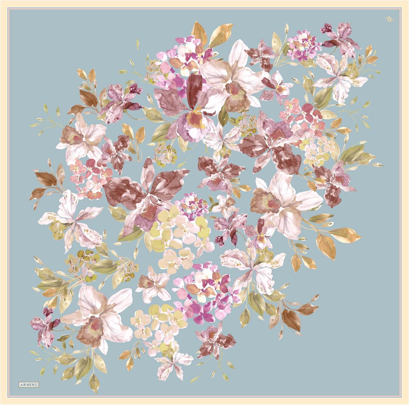 Armine Fior Floral Silk Scarf #53 Silk Scarves Armine 