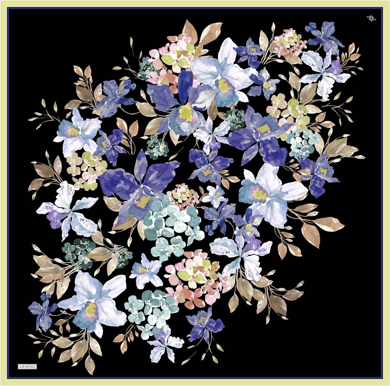 Armine Fior Floral Silk Scarf #55 Silk Scarves Armine 