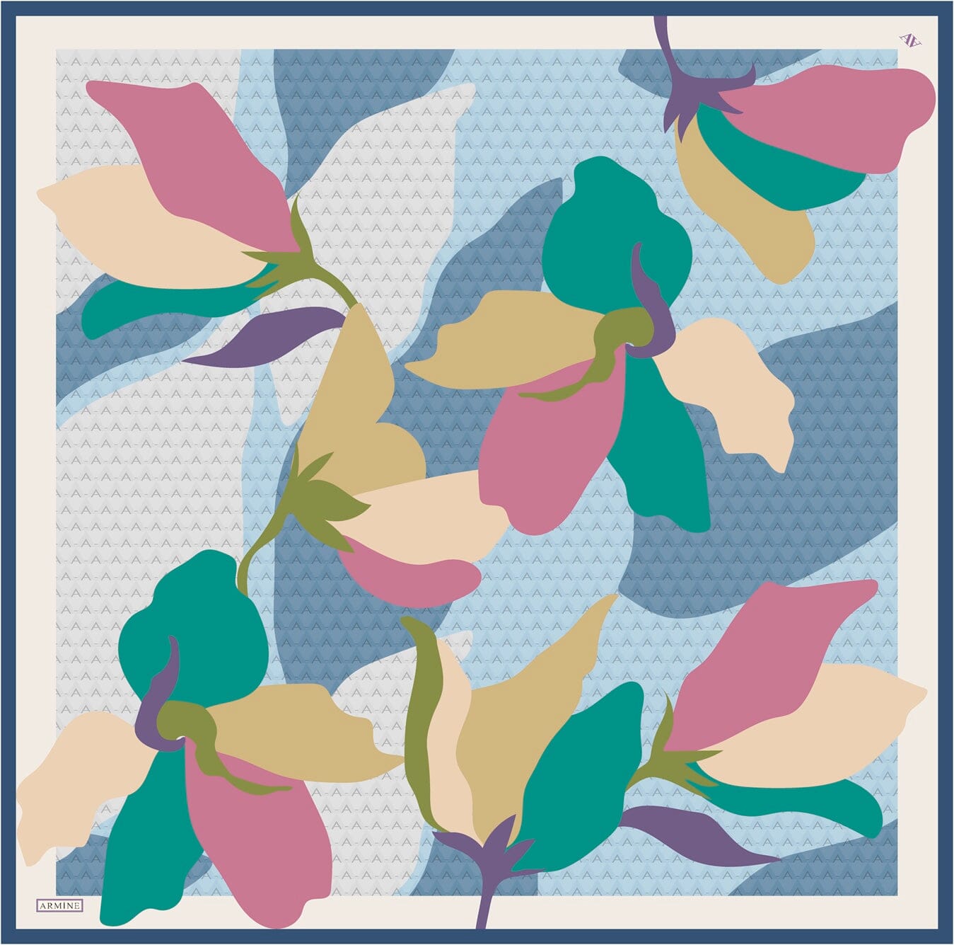 Armine Jonas Floral Silk Scarf #4 Silk Scarves Armine 
