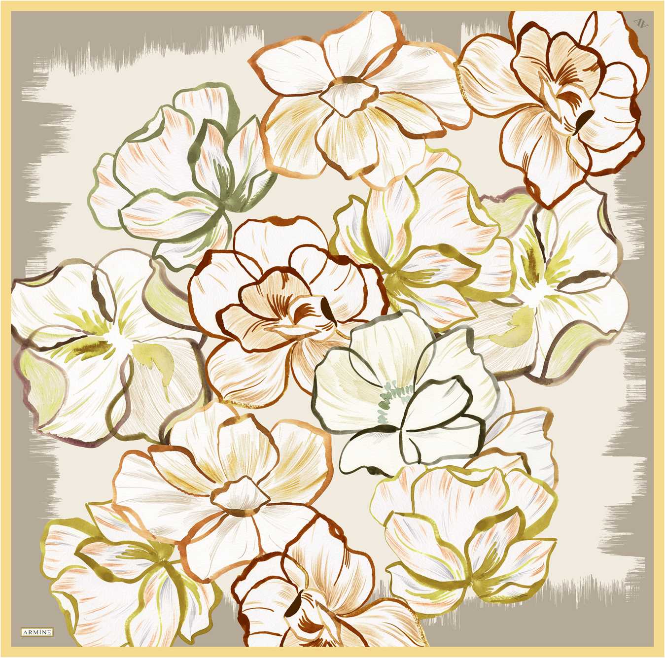 Armine Marley Floral Silk Scarf #31 Silk Scarves Armine 