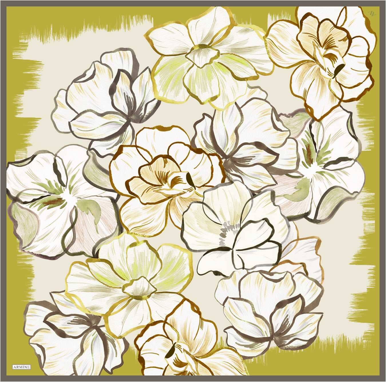 Armine Marley Floral Silk Scarf #34 Silk Scarves Armine 