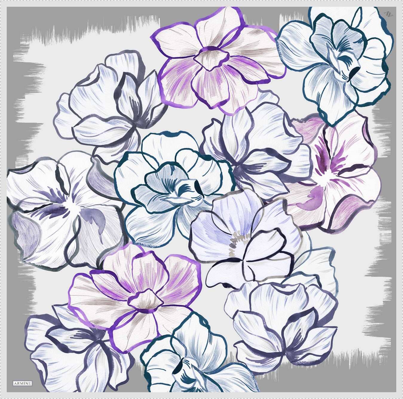 Armine Marley Floral Silk Scarf #35 Silk Scarves Armine 