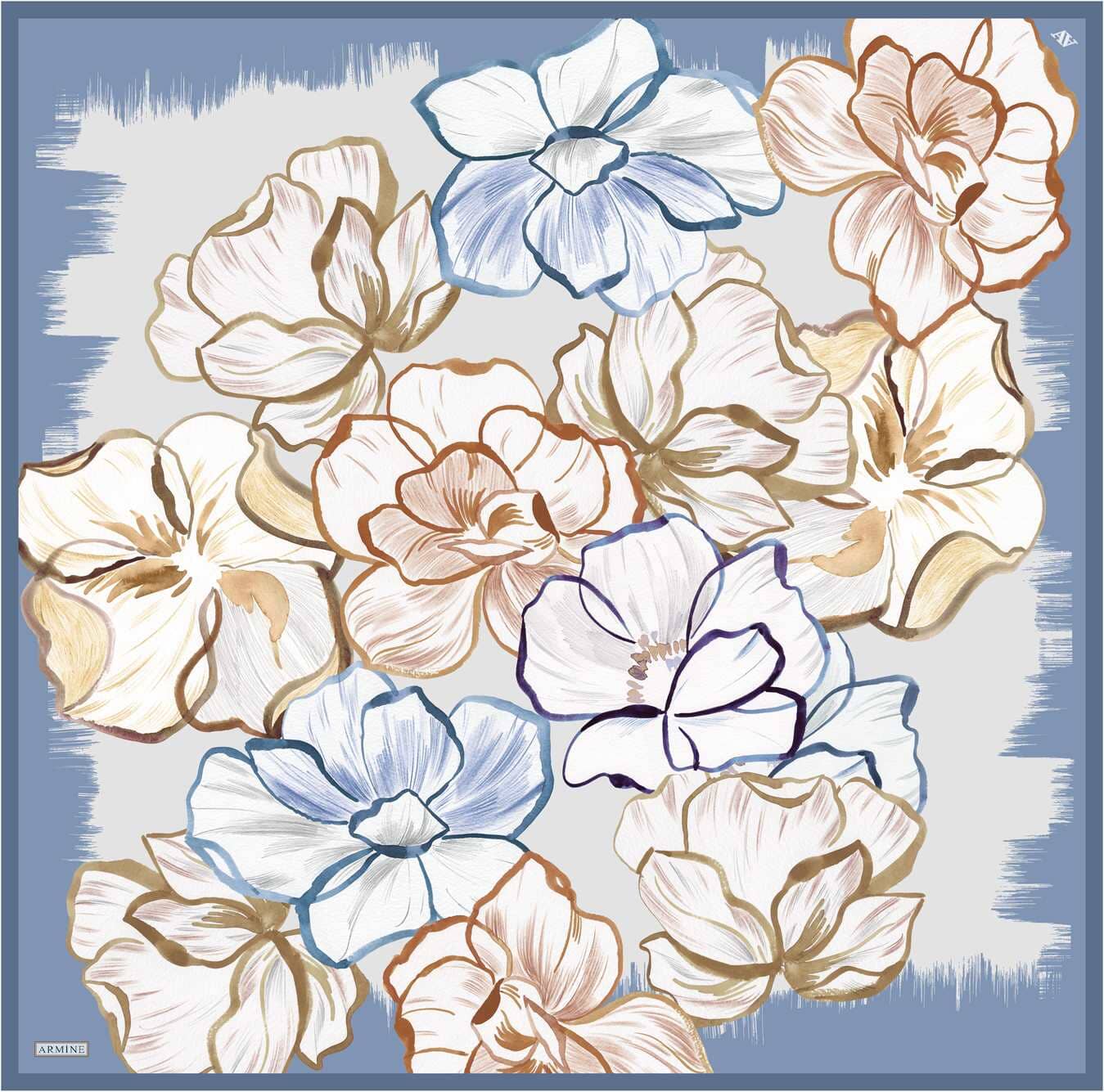 Armine Marley Floral Silk Scarf #5 Silk Scarves Armine 