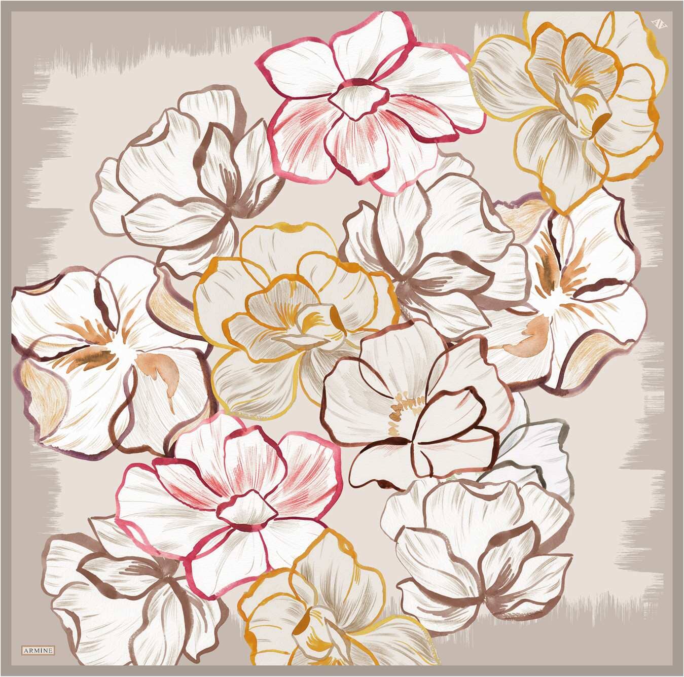 Armine Marley Floral Silk Scarf #7 Silk Scarves Armine 
