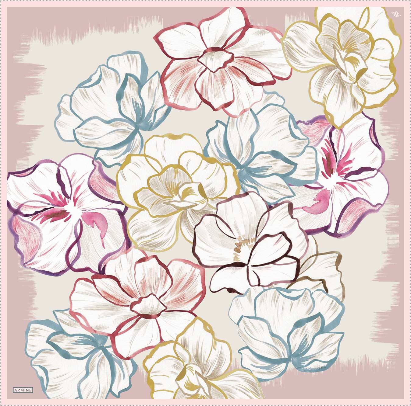 Armine Marley Floral Silk Scarf #8 Silk Scarves Armine 