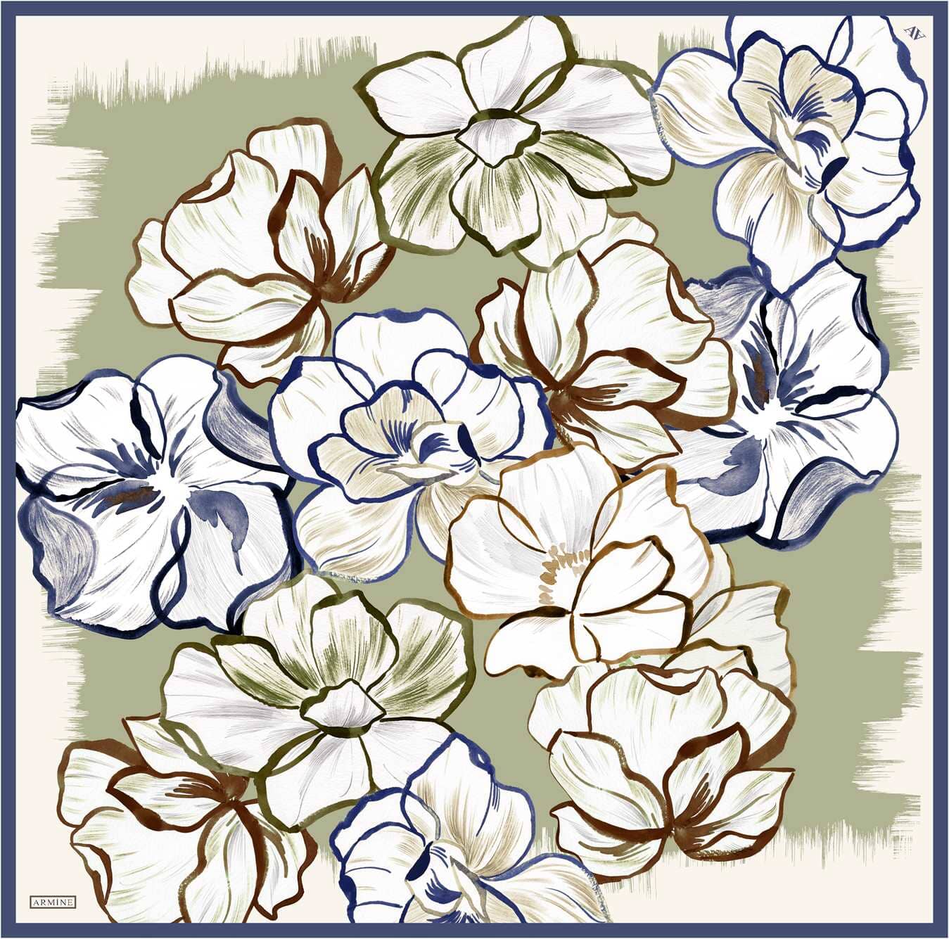 Armine Marley Floral Silk Scarf #83 Silk Scarves Armine 