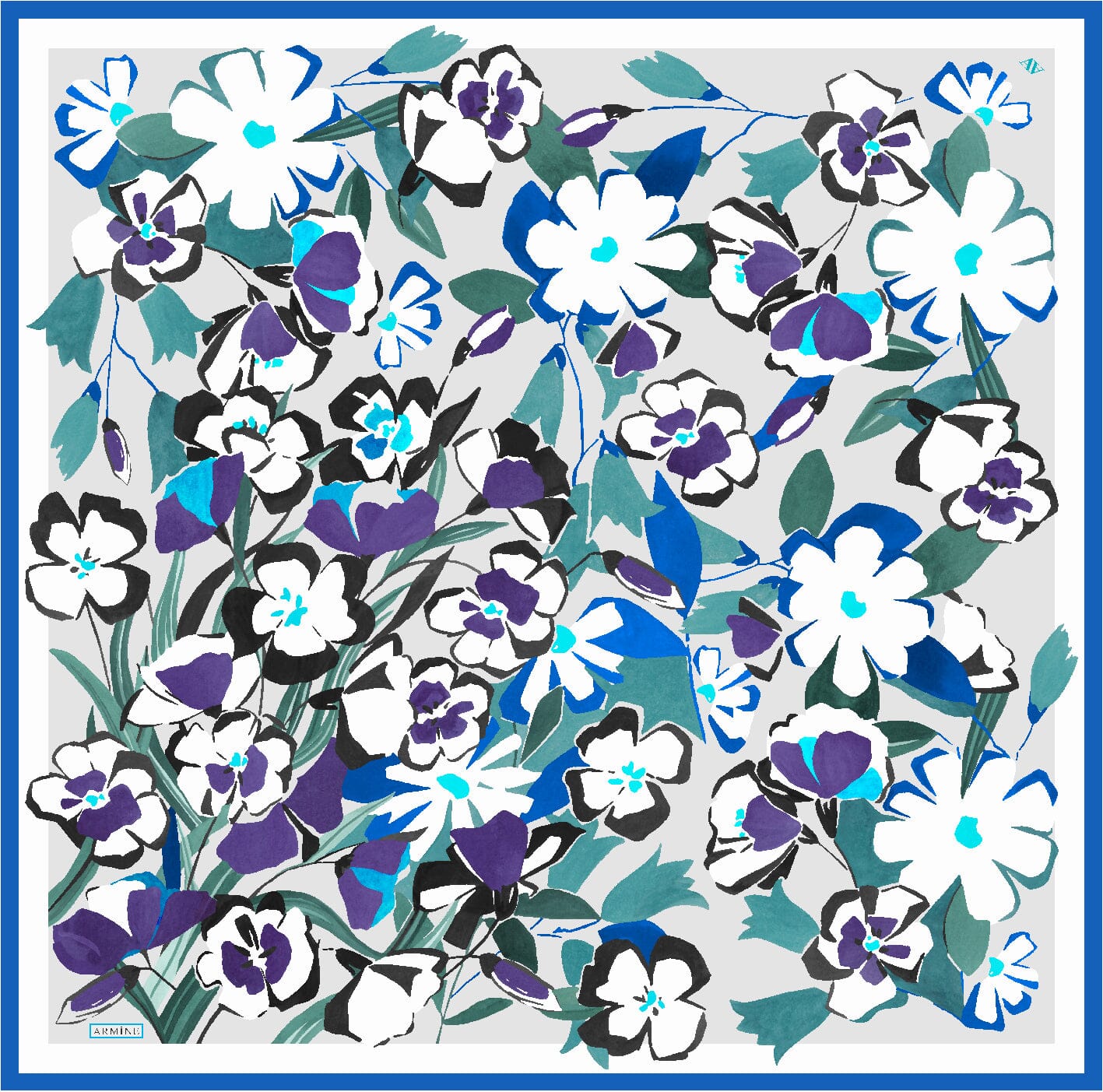 Armine Savannah Floral Silk Scarf #4 Silk Scarves Armine 
