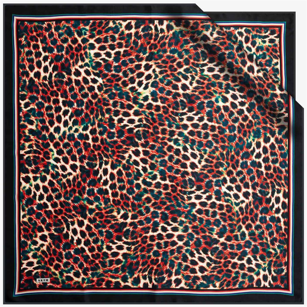 Cleopatra Leopard Print Silk Scarf 