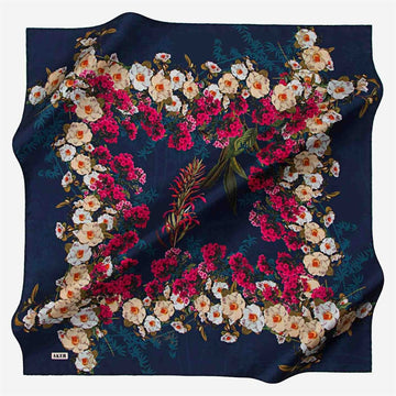 Katrina Vintage Floral Silk Satin Scarf
